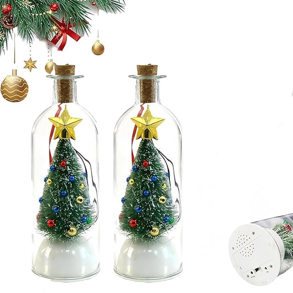 Christmas Tree Message in a Bottle Recording christmas message in a bottle Voice Recording Holiday Keepsake with Playback (1)