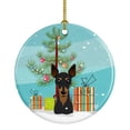 thumbnail image 1 of Christmas Tree & Min Pin Ceramic Ornament, 1 of 1