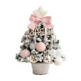 thumbnail image 1 of Christmas Tree Mini Tabletop Decor Pink Flocked Artificial Tree Set Home Party Decoration with String Lights Holiday Display, 1 of 6