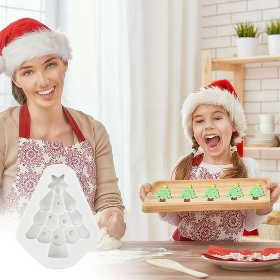 Christmas Tree Mold Silicone Baking Mold for Chocolate Fondant Cookies, Festive Holiday Candy Making & Epoxy Resin Craft, Flexible Easy Release & Clean, Food Grade Silicone Mold for DIY Crafts