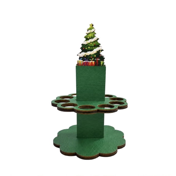 Christmas Tree Money Holder Wooden Cash Gift Stand Tabletop Banknote Display with Multi Slots for Holiday Party Exchange