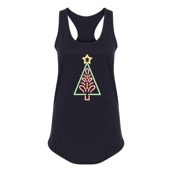 Christmas Tree Neon Bright Tank Women -Image by Shutterstock, Female Small