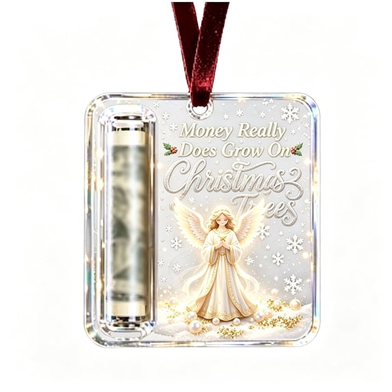 Christmas Tree Novel Style Money Holder Ornament Fun Cash Gift Pendant Random Cord