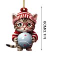 thumbnail image 1 of Christmas Tree Ornament 2025 Acrylic Hanging Decoration, Cute with Santa Hat Pendant for Holiday Party, Festive Car, Home and Tree Décor, Gift for Winter Celebration,D, 1 of 4