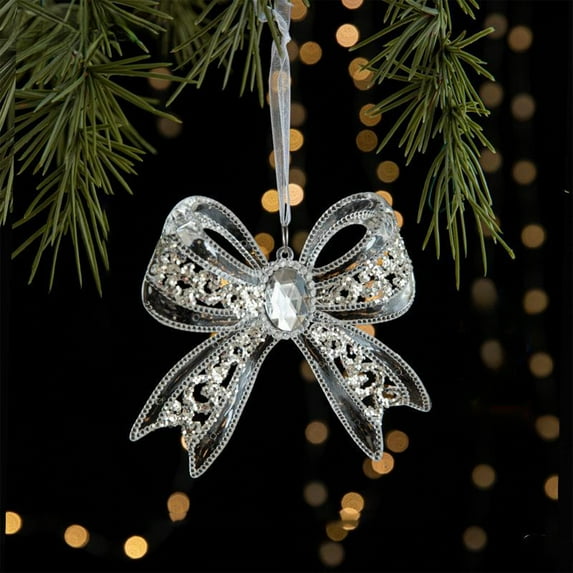 Christmas Tree Ornament, Acrylic Christmas Pendant, Clear Crystal Hanging Decoration for Holiday Parties and Home, Lightweight Durable 14.5x9cm Exquisite Festive Gift