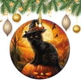 thumbnail image 1 of Christmas Tree Ornament Black Cat Wearing A Witch's Hat Custom 3" Ceramic 2024 Xmas Ornament Happy Halloween Holiday Ornament Christmas Holiday Decorations, 1 of 5