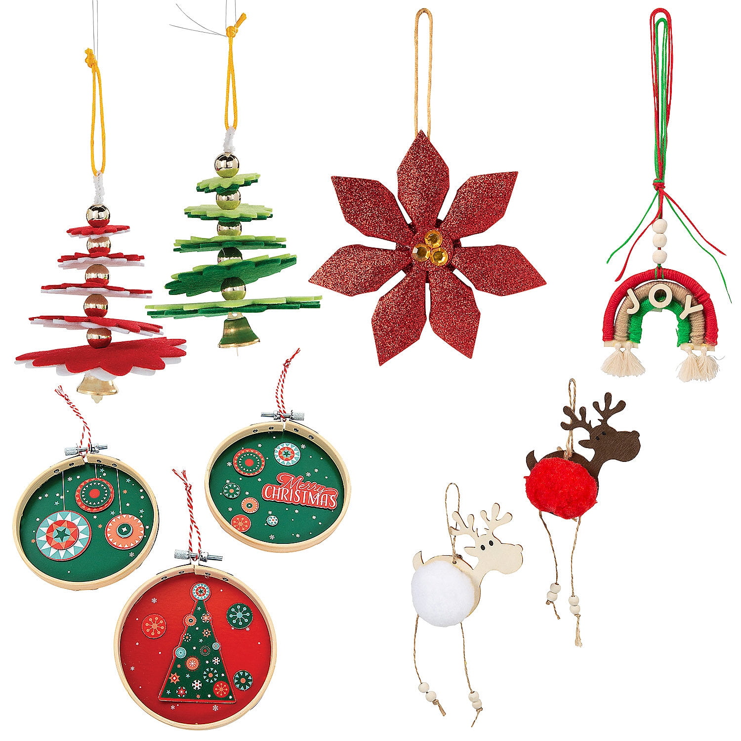 Christmas Tree Ornament Craft Kit Assortment Bulk Makes 48