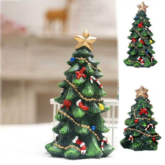 Christmas Tree Ornament Elegant Table Decoration, Festive Resin Holiday Decor for Christmas Celebrations, Family Gathering Hostess Gift, Tabletop Placement Indoor Arrangement for Seasonal Sopatenor