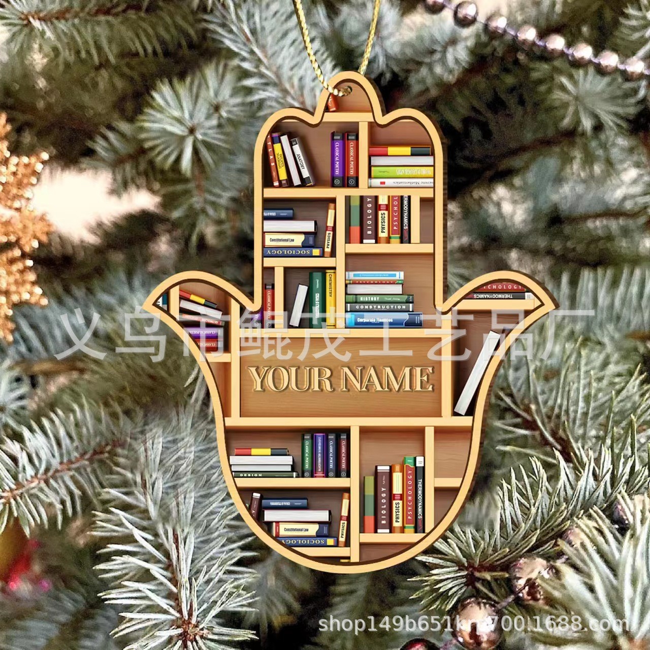 Christmas Tree Ornament Love Pendant Decoration Bookcase Hanging Tag