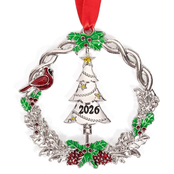 Christmas Tree Ornament, Rotatable Silver Metal Xma Tree Ornament, Hanging Xmas Holiday Decorative Pendant, Keepsake Souvenir Gift for Christmas Tree Decoration