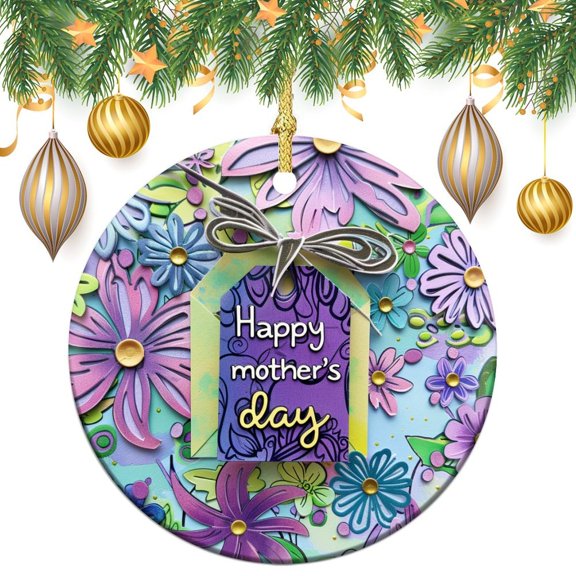 Christmas Tree Ornament Mothers Day Bouquet Purple Flowers Funny Christmas Ornaments Spring Flowers Ornament Ideal for Gifting And Collecting