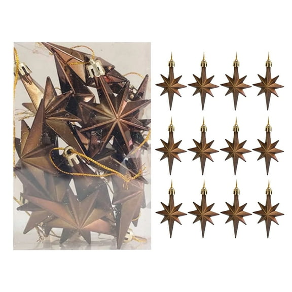 Christmas Tree Ornament, Ongmies 12 Pcs Christmas Ornament Set: Hanging Box Decor with Stars and Pinecones, Christmas Decorations Indoor