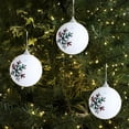 thumbnail image 1 of Christmas Tree Ornament Set 3.14x3.14x3.14in Plastic Window Scene Decor Hanging Pendant Holiday Home Decor Gift(White), 1 of 6