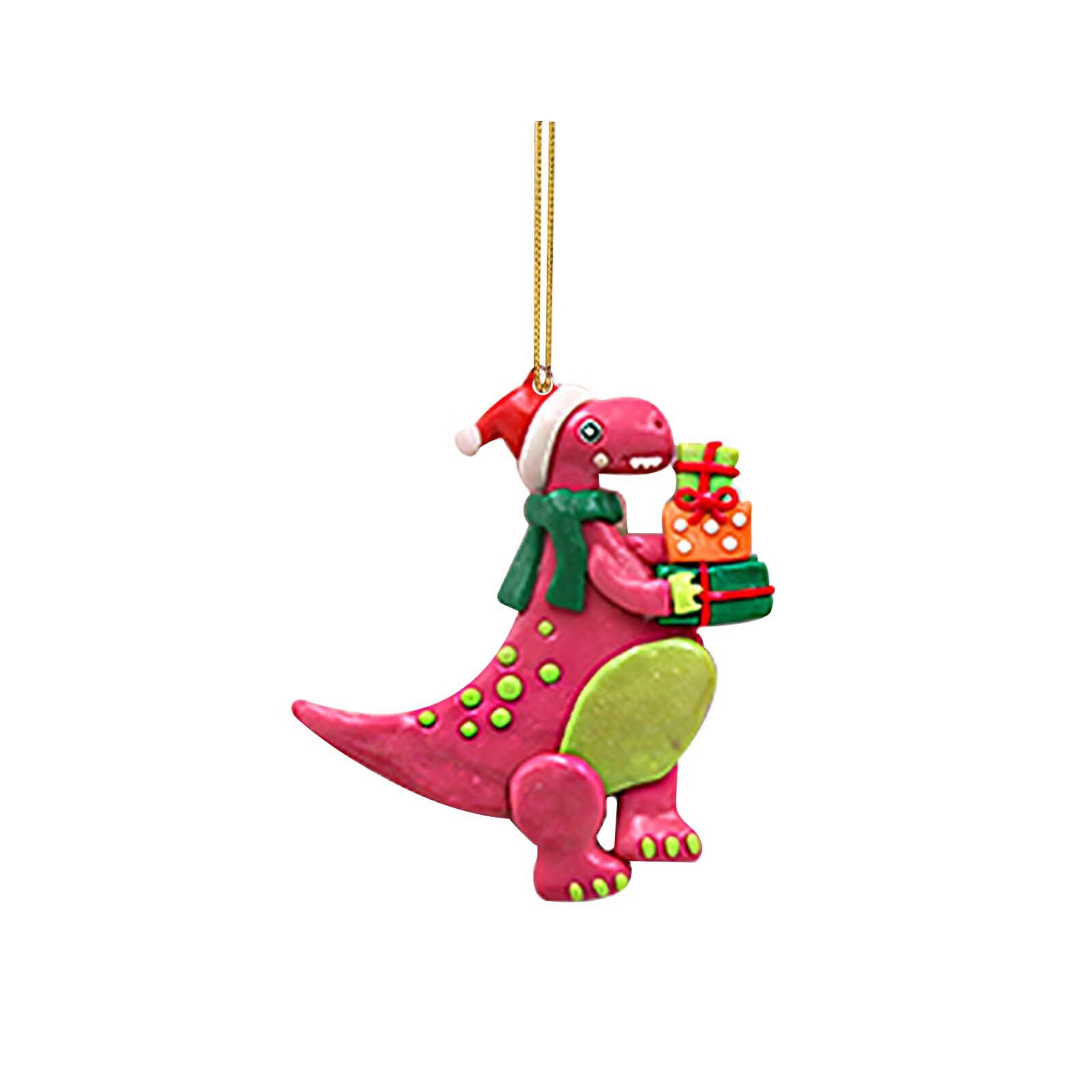 Christmas Tree Ornament Soft Clay Dinosaur Hanging Decoration For Christmas Tree Festive Decor