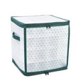 thumbnail image 1 of Christmas Tree Ornament Storage Box | 64 Baubles Organizer with PVC Compartments | 30x30x30cm Transparent & Green Decoration Box, 1 of 7