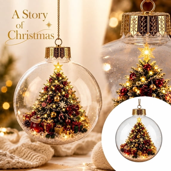 Christmas Tree Ornament with Lights, Festive Holiday Decoration for Home Decor, Holiday Gift Christmas Ornament, 1 Pack