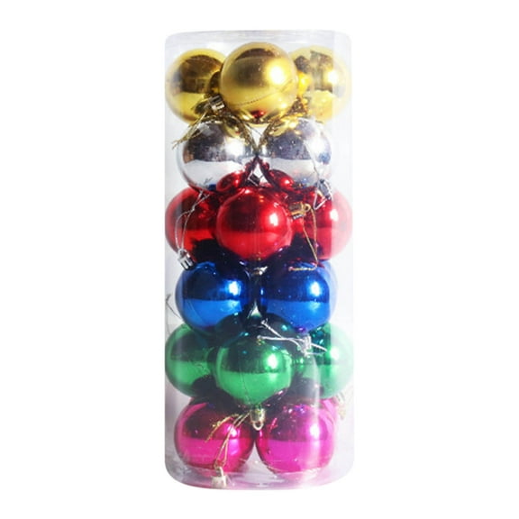 Christmas Tree Ornaments 1.18In/3cm Barrel-Packed Glossy Assorted Colored Baubles Set for Christmas Tree Decorations, Ideal for Christmas Trees, Homes, and Party Decor