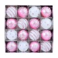thumbnail image 1 of Christmas Tree Ornaments 16 Piece Boxed Set Pink and White for Holiday Decor, 1 of 6