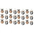 thumbnail image 1 of Christmas Tree Ornaments, 24 Pcs 2-1/2 Inches White Black Check Stitching Burlap Decorations, 1 of 6