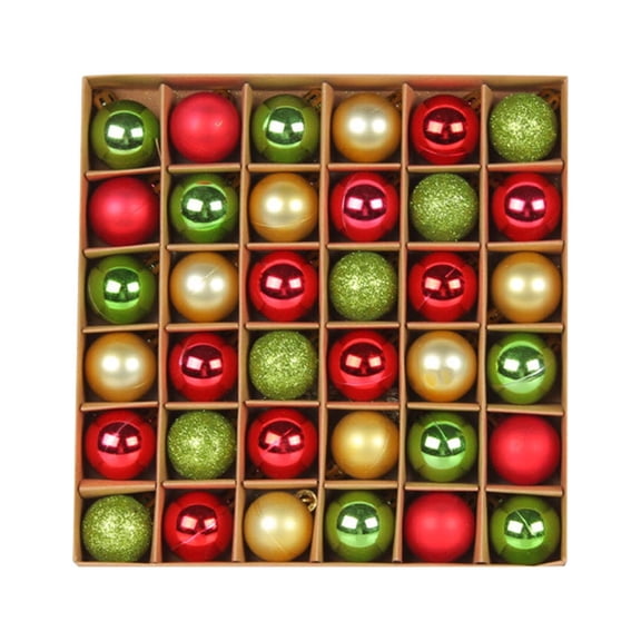 Christmas Tree Ornaments - 36Pcs Small Shatterproof Baubles , 30mm/1.18-Inch Miniature Xmas Decorations