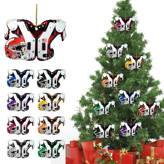 Christmas Tree Ornaments under $5! CQCYD Christmas Tree Ornaments Baseball Theme, Sports Decorations for Xmas Tree, Football Shoulder Pads Helmet Pendants, DIY Holiday Decor for Car Mirror Home
