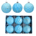 thumbnail image 1 of Christmas Tree Ornaments, 6-Piece Blue and Gold Decorative Balls Set, 3 Inch Diameter Hanging Decorative Baubles, Blue and Gold Party Decorations, Scratch-Resistant Embossed, 1 of 7