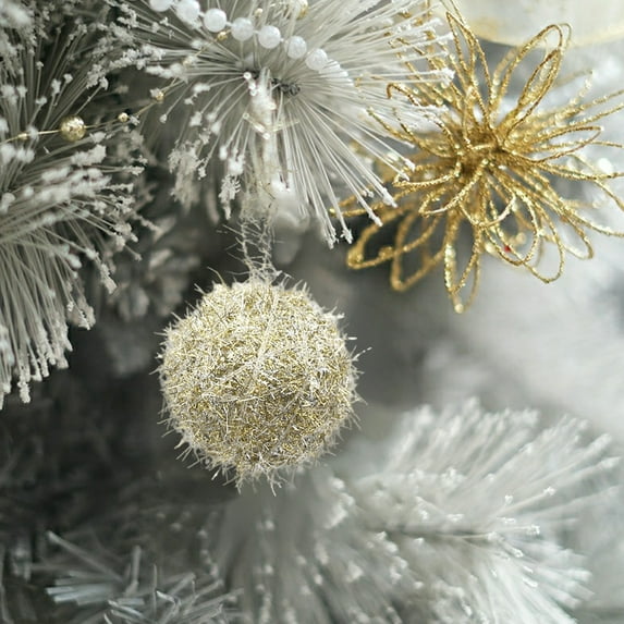 Christmas Tree Ornaments 6cm Gold Silver Red Bauble Polyester Hanging Ball Decor Independent Festive Multi-Color Party Wedding DIY New Year Home Fireplace Table Flexible Use