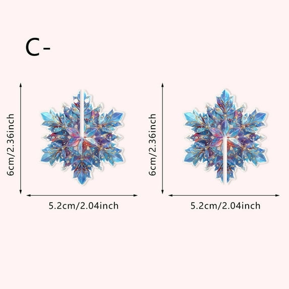 Christmas Tree Ornaments, Acrylic Snowflake Decorations, 2D Flat Transparent Hanging Snowflake Ornaments for Holiday Decor, 2.36 Inch Durable Acrylic Material
