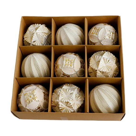 Christmas Tree Ornaments Ball 9 Pcs Vintage Christmas Decorations for Tree Vintage Style Santa Claus Snowman Hanging Ornaments Farmhouse Home Fireplace Decoration Holiday Party Favors