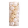 thumbnail image 1 of Christmas Tree Ornaments Balls Set - 24pcs Plastic Hanging Flocked Baubles with Matte, Shiny & Glitter Finishes, Holiday Decoration for Tree, Window & Party Scene, 1 of 5