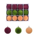 thumbnail image 1 of Christmas Tree Ornaments, Christmas Ball Decorations, 12Pc 6cm Colorful Flocking DIY Christmas Tree Hanging Pendant Accessories, Soft Material Holiday Decor for Family and Office, 1 of 6