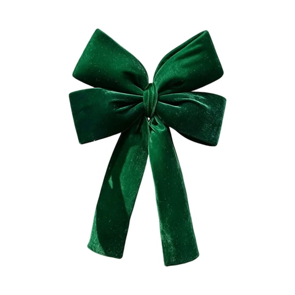 Christmas Tree Ornaments, Christmas Tree Decorations, Emerald Green Decor, Green Velvet Ribbon Styled Hanging Bow Decorations, 18X12 Inch Small 3D Velvet Bow Hanging Ornament for