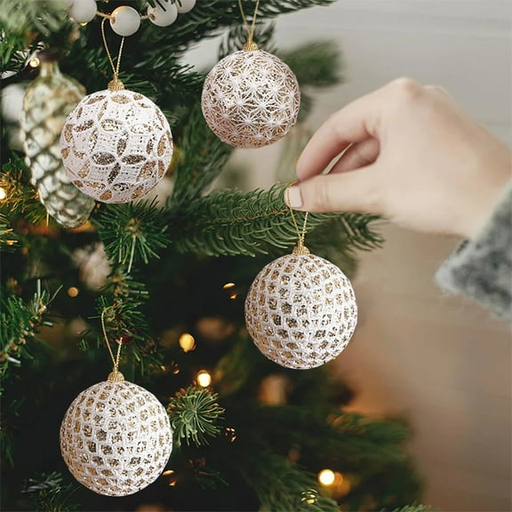 Christmas Tree Ornaments Ornaments 3.15 Inches Colored Christmas Balls Decoration Living Room Garden Ornaments Mini Glitter Ball Door Wall Xmas Tree Decor Supplies 9 Pack