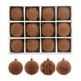 thumbnail image 1 of Christmas Tree Ornaments Coffee Velvet - Pack of 12pcs Flocked Xmas Balls Ornament Decorations Assortment, 1 of 8