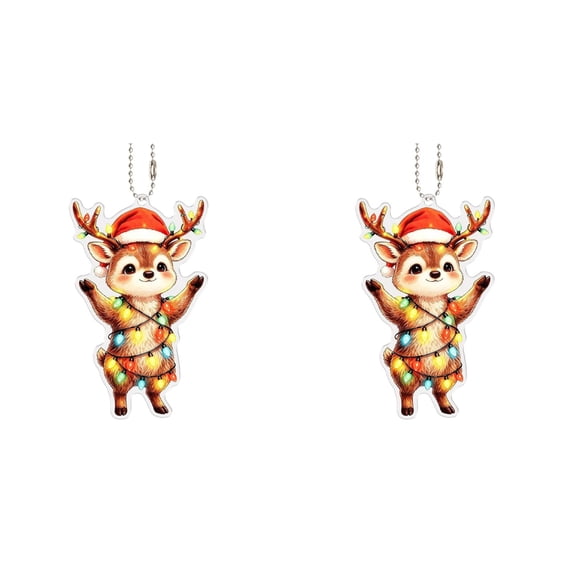 Christmas Tree Ornaments, Cute Animal Hanging Decorations, Acrylic Pendant with Light Bulbs, Winter Holiday Home Decor, Xmas Party Favors, Seasonal Charm for Indoor Decoration, Gift for Friends