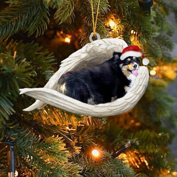 Christmas Tree Ornaments, Dog Pendant, Acrylic Christmas Decorations for Tree Car Wall Door, Festive Party Decorative Accessories Props