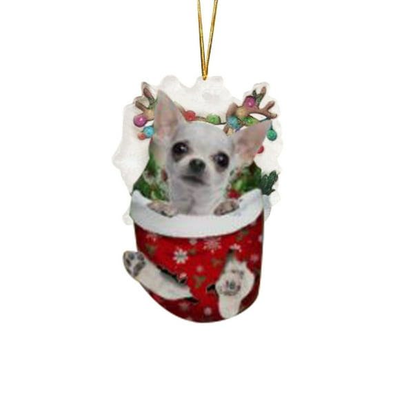 Christmas Tree Ornaments, Dog Themed Decorations, Funny Puppy Hanging Pendants for Holiday Decor, Durable Plastic Material, Colorful and Lovely Design, 3.14x2.75 Inches