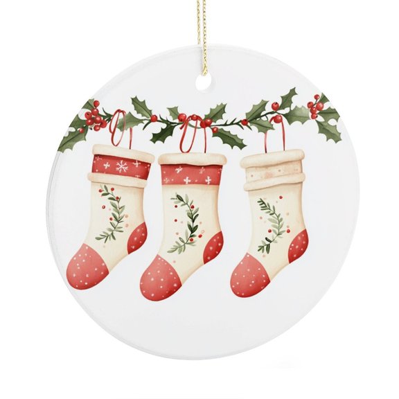 Christmas Tree Ornaments Our First Christmas As Family of 3 Cozy Stockings Christmas Tree Hangings Personalized Family Christmas Stockings of 3 Ornament Ornament for Christmas Tree Decor