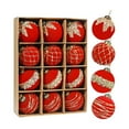 thumbnail image 1 of Christmas Tree Ornaments, Flocked Christmas Balls, Glitter Plastic Hanging Balls Set Of 12, 8CM Suede Christmas Decorations In Multiple Colors for Home Holiday Party Decor, 1 of 7