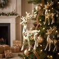 thumbnail image 1 of Christmas Tree Ornaments Golden Deer Shapes Figurines Hanging Strings Xmas Tree Decor Winter Party Holiday Supplies, 1 of 7
