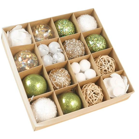 Christmas Tree Ornaments, Holiday Hanging Decorations, Christmas Ball Hanging Ball Set for Tree Yard Fireplace Door Window, Plastic Xmas Baubles 6cm and 3cm Diameter