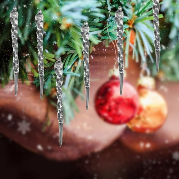 Christmas Tree Ornaments Hwkond Clear Glass Icicle Christmas Decorations Set Of 6 Christmas Hanging Decorations Transparent Three Sizes Up To 30% Off