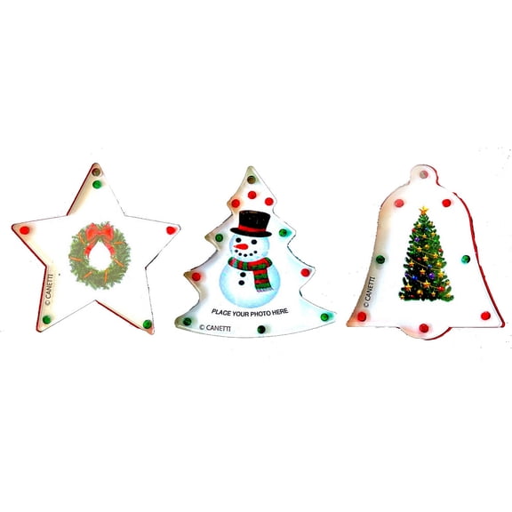 Christmas Tree Ornaments MAGNET FRAME SET of 3 by Canetti - 2x3