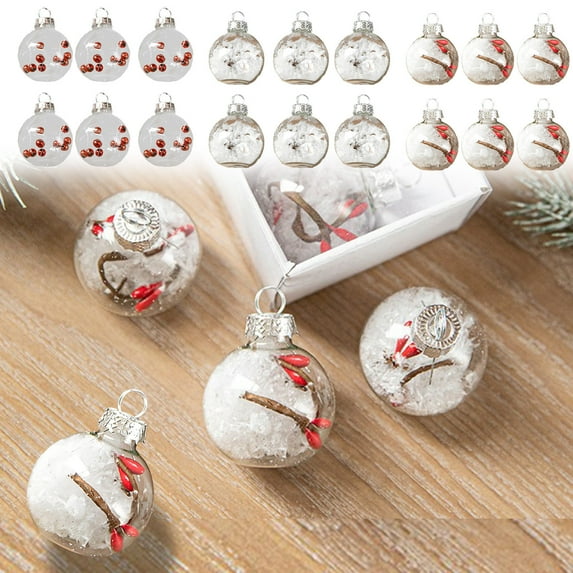 Christmas Tree Ornaments, Pearl Embellished Decorations, Holiday Decor, with Hanging Rope, for Tree Wreath Centerpiece, Festive Ball Ornament Set | Multicolor KTFgvq