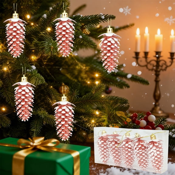 Christmas Tree Ornaments Pinecone Fruit Set, Holiday Decorations Plastic Hanging Ornaments for Christmas Tree, Family Gathering Home Decor, Festive Ornaments for Mantel Display and Seasonal Akmoler