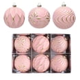 thumbnail image 1 of Christmas Tree Ornaments, Pink Christmas Decor 6-Piece 3 Inch Pink and Gold Painted Hanging Balls, Christmas Ornaments Set, Decorative Hanging Ornaments for Mall, Hotel, Home, 1 of 7