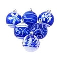 thumbnail image 1 of Christmas Tree Ornaments, Plastic Christmas Ball, Transparent Painted Printed Christmas Ball Pendant with Colorful Patterns, Durable Shatterproof Holiday Decorations in Storage Box, 1 of 4
