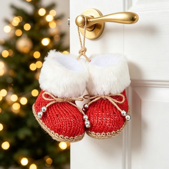 Christmas Tree Ornaments, Red Mini Knitted Boot Hanging Decorations, Cozy Stocking Holiday Decor, Xmas Gifts for Families