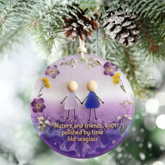 Christmas Tree Ornaments Sea Glass, Wall Decor Christmas Vacation Ornaments, Sea Glass Decor Christmas Hanging Ornaments