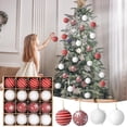 thumbnail image 1 of Christmas Tree Ornaments Set, 16 Pack 2.36 Inch Red and White Foam Balls Decorative Hanging Baubles for Holiday Tree, Party, and Home Winter Décor, 1 of 5
